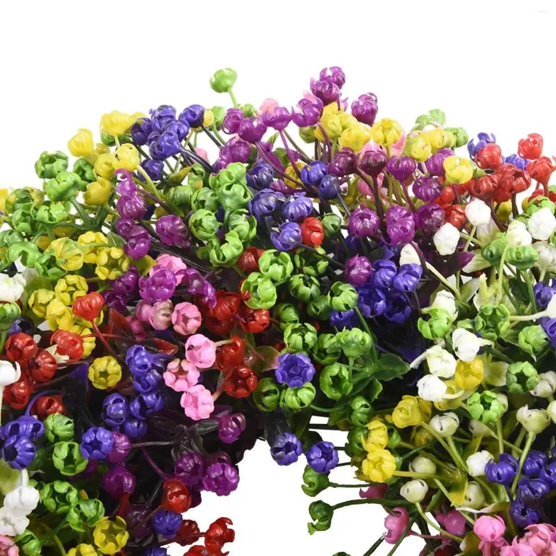 Decorative Flowers High Quality Gypsophila Wreaths Weddings Garlands Spring Colorful For Front Door Home Decor Natural Parties