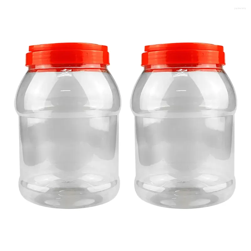 Bouteilles de stockage 2 pièces pot de nourriture réservoir transparent organisateur de céréales étui les bidons scellés en plastique pour animaux de compagnie