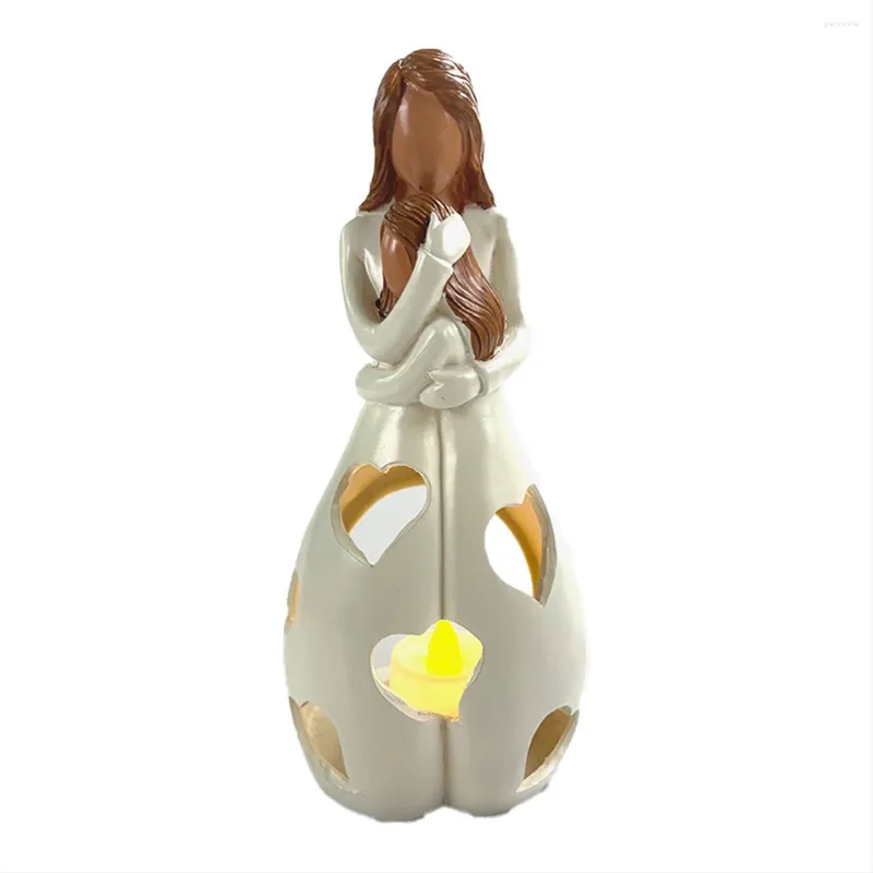 Posiadacze świec posiadacza Statua Mom i córka Walentynki Prezenty dla wspaniałej matki