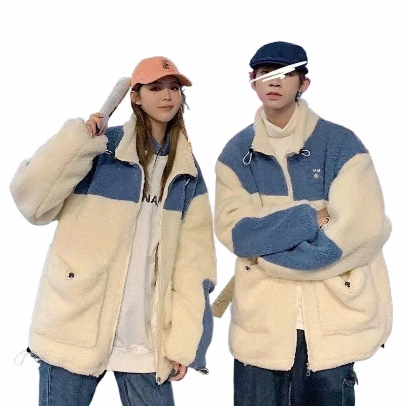winter Lovers Lambswool Cott Clothes Plus Fleece Thick Keep Warm Padded Korean Versi Men Jacket Trend Cott Coat Japanese 12cC#