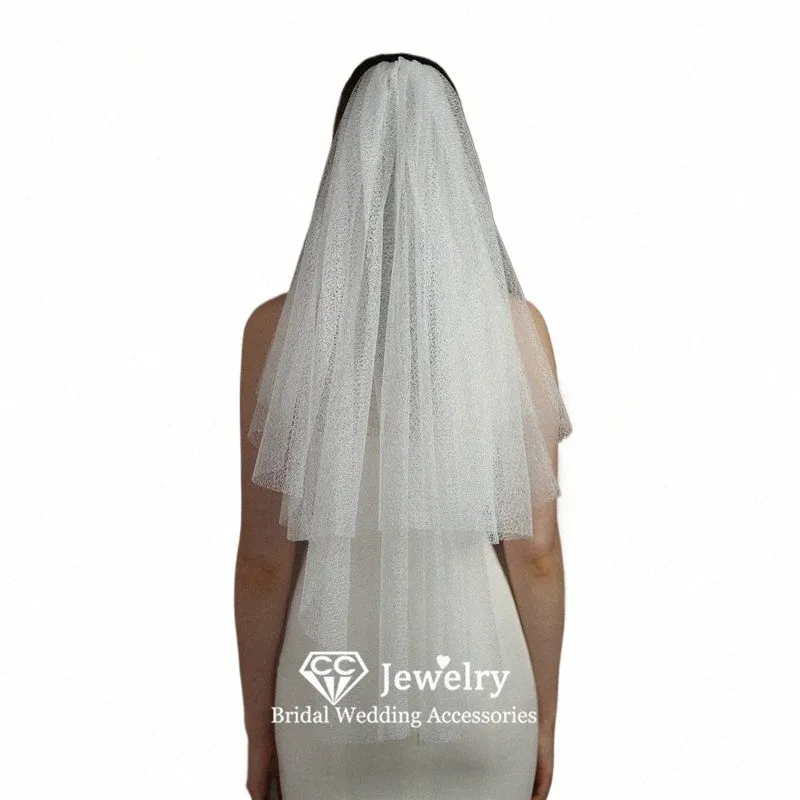 CC Vintage Veils Women Hair Accory Wedding Hairwear Bridal Dr Engagement Headdr Double Layers Ivory Color Veil V315 L5PW#