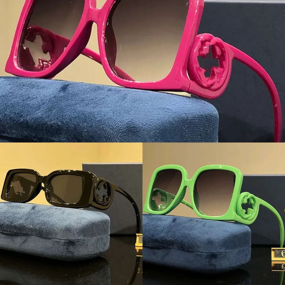 Damdesigners solglasögon orange presentförpackningsglasögon mode lyxmärke solglasögon ersättare linser charm kvinnliga unisex modell rese strand paraply 42