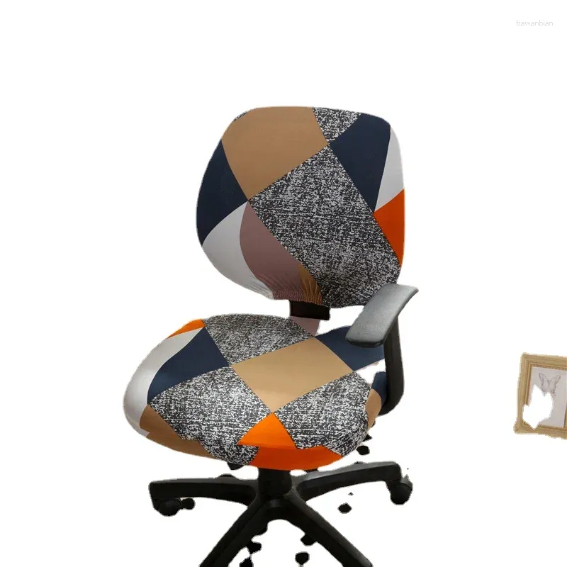 Housses de chaise imprimées florales, housses élastiques en Spandex pour ordinateur, pour bureau, couverture arrière fendue, étude pour étudiants