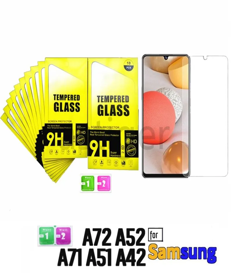 Protektor ekranowy hartowane szkło dla Samsung A51 A71 A52 A72 A21S A42 M51 M31S A01 Core A11 A81 A91 S10 Lite Protect Film 9H 033mm8802500