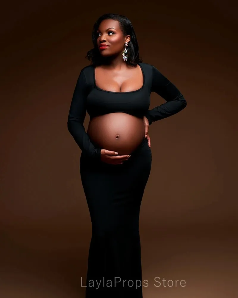 maternity dresses for po shoot Sexy cut out Front Open backless maxi dress Wedding Party pography Pregnant women Clothes 240326