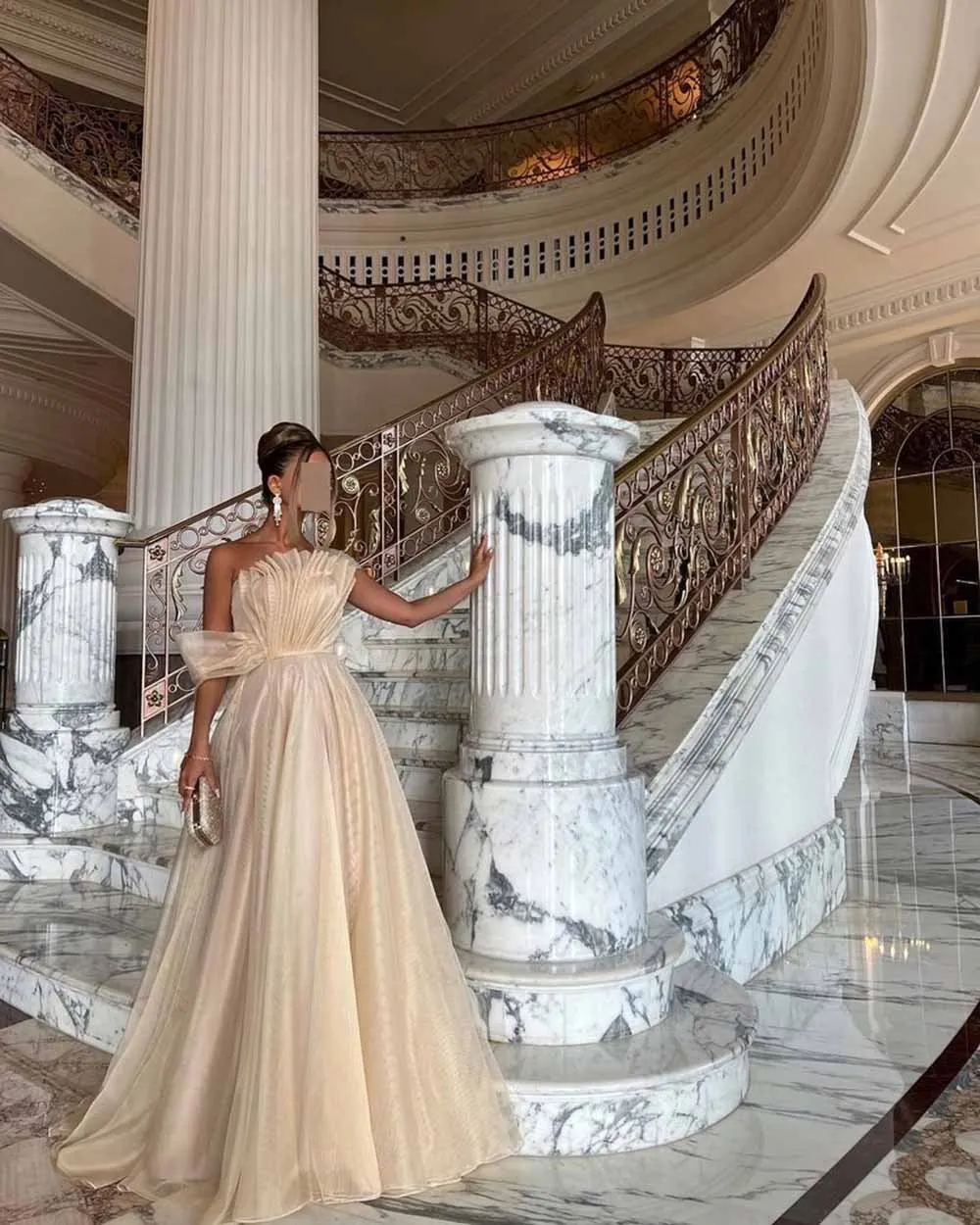Champagne taffeta dress clearance