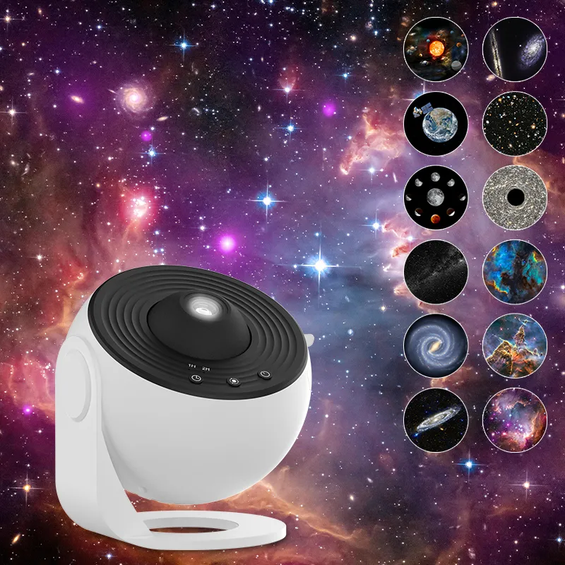 13 en 1 LED Starry Sky Galaxy Projecteur Night Light 360 ° Rotation Planetarium Projecteur Lampe pour enfants Adults Room Decor USB