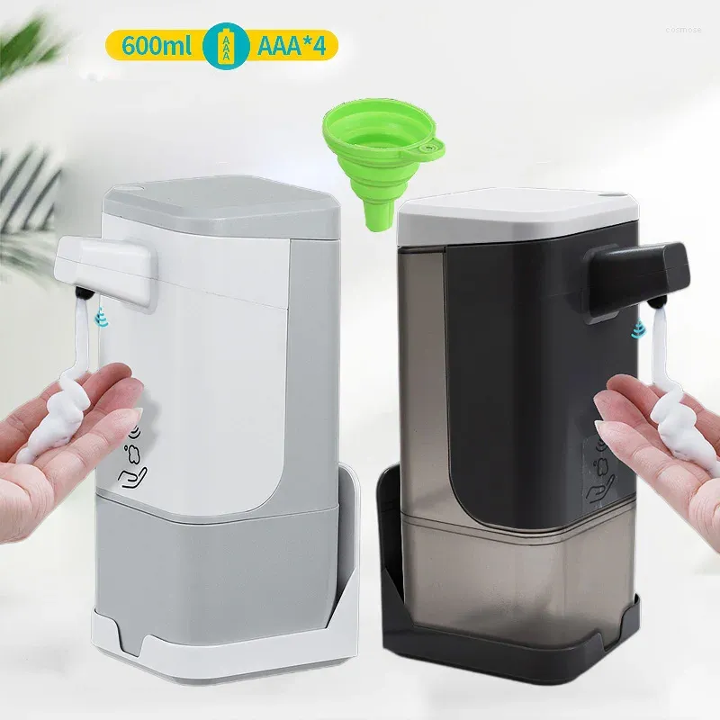Dispenser di sapone liquido 600ml Sensore automatico Dispenser manuale in schiuma Pompa Smart Touchless Rondella per bagno Cucina