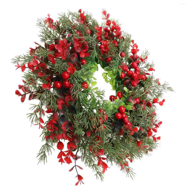 Decorative Flowers Artificial Garland Wreath Decor Xmas Supply Pendant Classic Party Hanging Lifelike Christmas