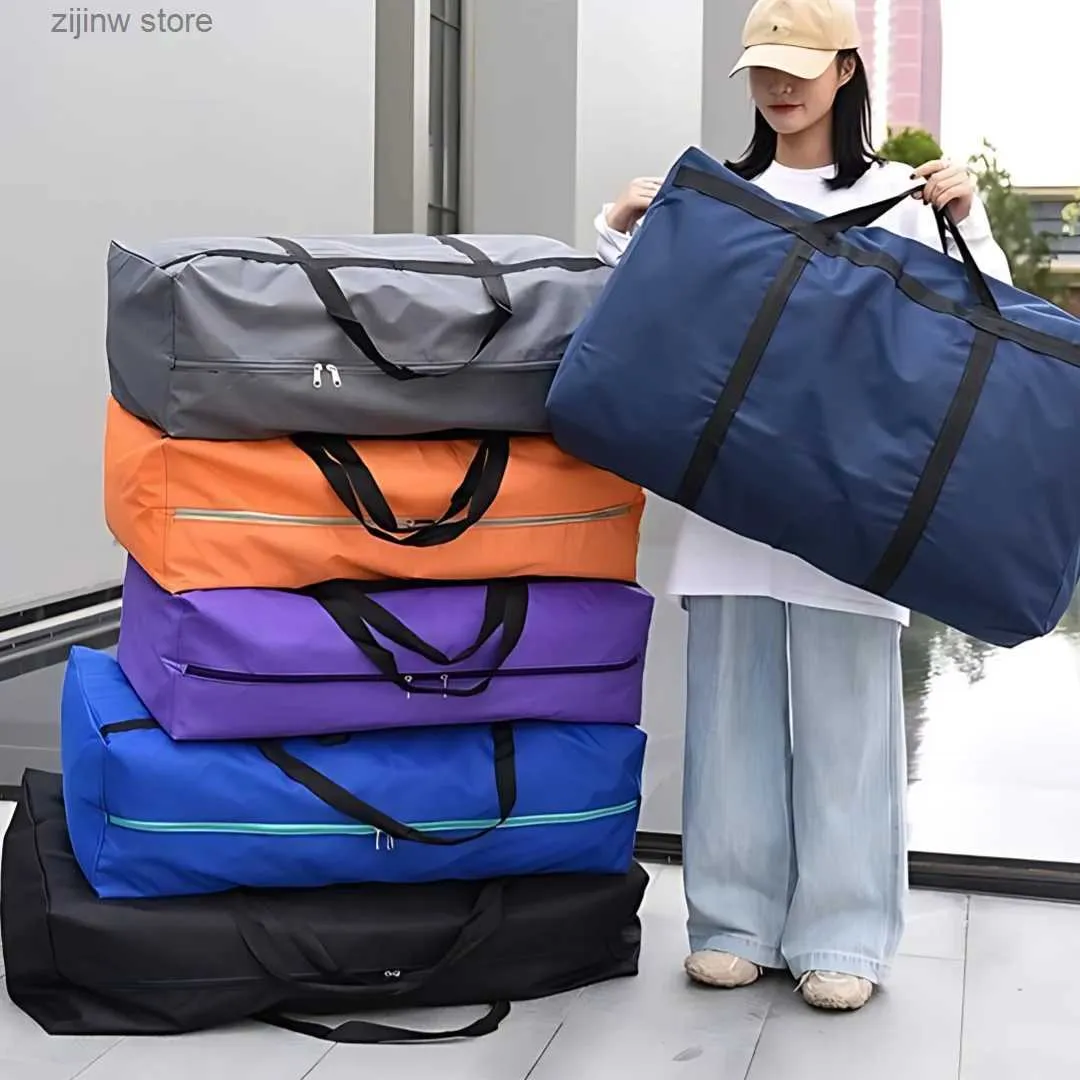 Другая организация домашнего хранения Сумки для хранения одеял из хлопка, сумки для багажа, сумки для хранения одежды, органические сумки, ручные сумки для упаковки одеял из хлопка высокой емкости Y2403