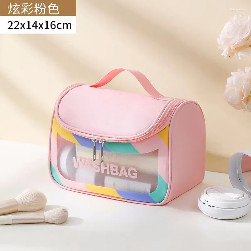 Cosmetic Bags 2024 Selling Transparent Waterproof Toiletry Bag Pu Soft Hand Cosmetics Large Capacity Portable Storage