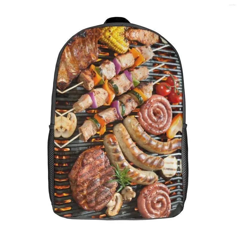 Rucksack Grill und Wurst 17 Zoll Schulter Vintage Reise Langlebiger bequemer Infanterie-Rucksack