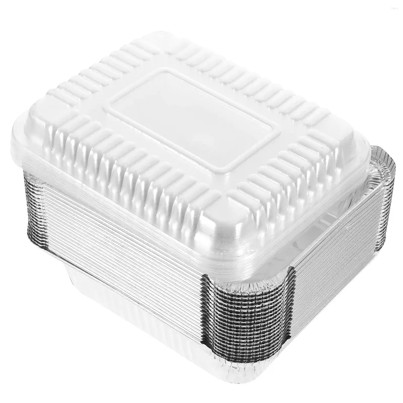 Sortez des conteneurs Boîte d'emballage plateaux de papier d'aluminium boîtes à cuisson de cuisson à usage unique Cuisine avec des couvercles biscuits en aluminium petit