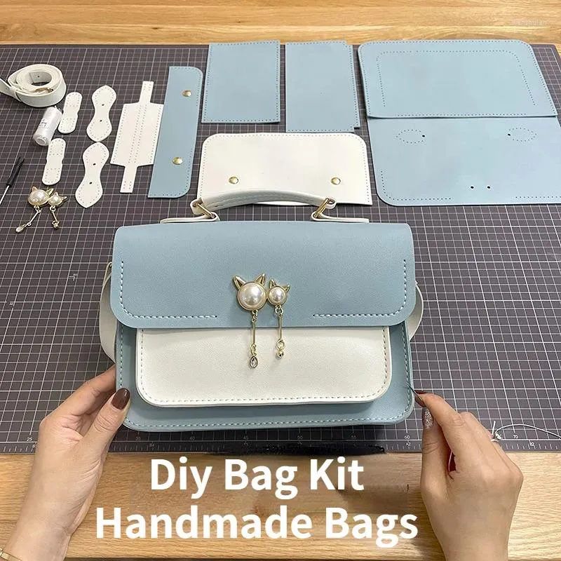 Sacos de ombro diy saco kit artesanal bolsa mão tecido mensageiro caseiro faça você mesmo