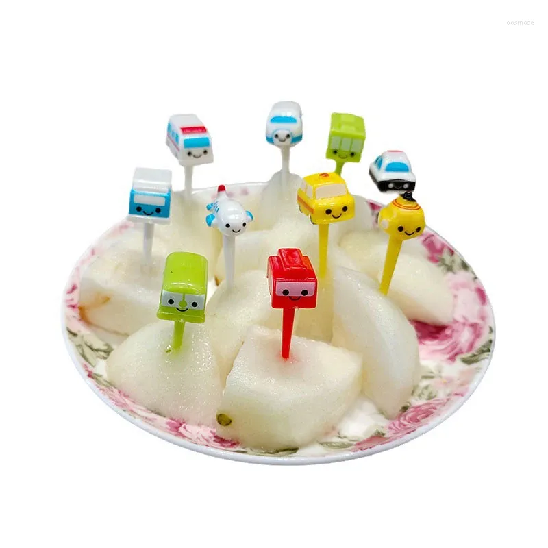 Fourchettes 1 ensemble de fourchettes à fruits de dessin animé, cure-dents en plastique mignon sélection d'animaux, Mini boîte à déjeuner décoration outil de supplément pour enfants