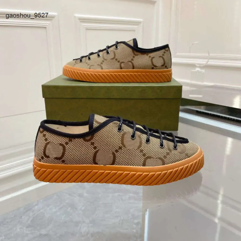 mesh gglies Mens casual shoes Maxi sneakers 703031 camel ebony canvas fabric sneakers designer low-cut lace-up runners CI49