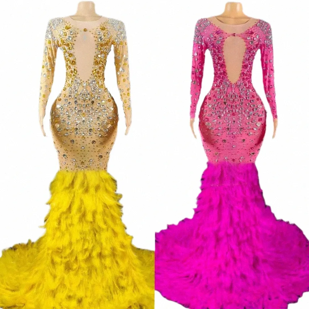 Floor Length Crystal Evening Gown: Sparkling Birthday Queen Dress, Long  Sleeve Prom Outfit, Glitter Drag Queen Costume - N27n# from Dhgate Two  Piece Dress - price 136.2