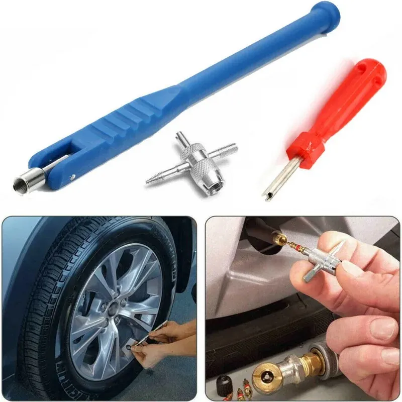 Extrator de haste de válvula de pneu, tubo de metal, ferramentas para reparo de pneus, núcleo da haste da válvula, carro, motocicleta, removedor