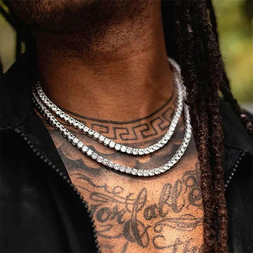 Wholesale Price Hip Hop Iced Out Tennis Chain 925 Sterling Silver 2mm-6.5mm Vvs Moissanites Diamond Necklace Tennis Chain