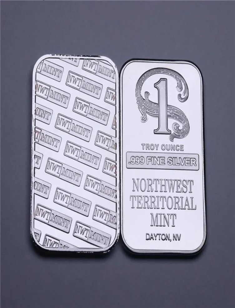 1 Troy Ounce 999 Fine Silver Bullion Bar Northwest Teeritorial Mint Silver Bar SilverPlated Brass No Magnetism1119458