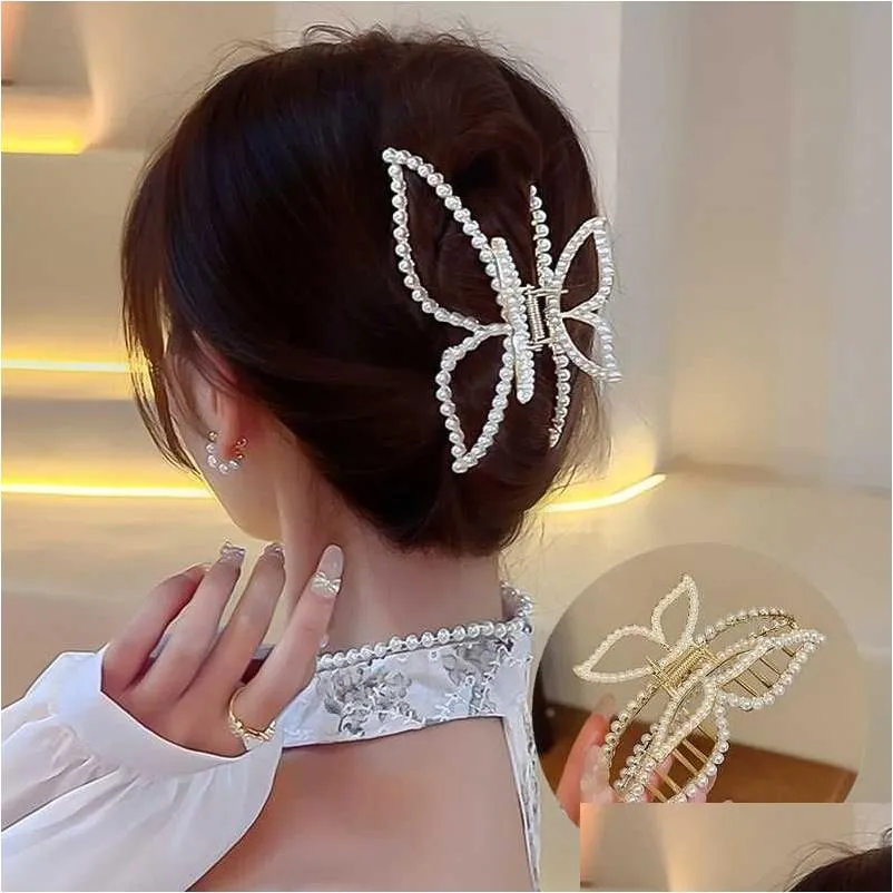 Dangle Chandelier 2023 Metal Hair Claw Clip Irregar Hairpins Punk Style Sier Claws Barrettes Women Vintage Jaw Clips Accessories Drop Ot9Mj