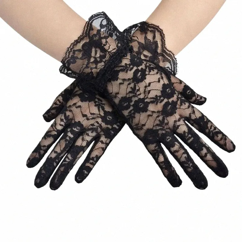 new Party Sexy Dry Gloves Women High Quality Lace Gloves Paragraph Wedding Gloves Mittens Accories Full Finger Girls I8ID#