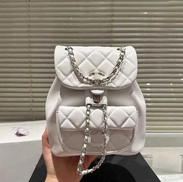 CC Backpack luksusowe klapki kobiety plecak diamentowy kratek skórzany łańcuch Klasyczny ręczny torba na ramię luksusowa torebka walizka 20 cm