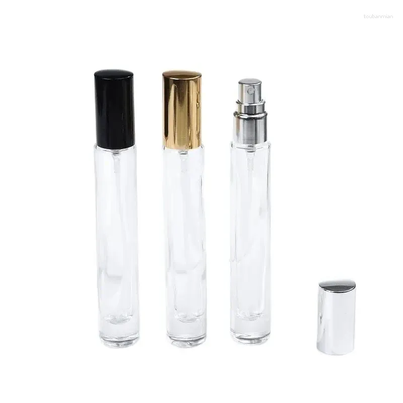 Opslagflessen Cosmetische fles Helder glazen parfum Lichaamsflesjes 10 ml 25 stuks Goud Zilver Zwart Spraypomp Draagbare hervulbare container