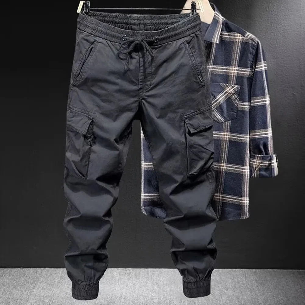 Autumn Hiking Cargo Pants Male Trousers Outdoor Overalls Slight Stretch Solid Color With Multiple Pockets 240323