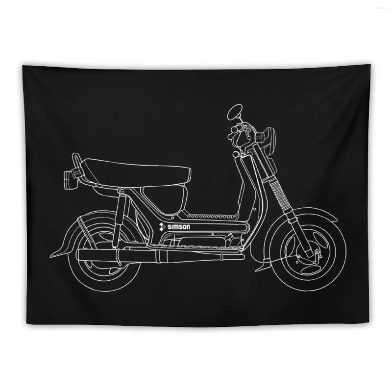 Tapestries Simson SR50 Scooter T-shirt Design Tapestry Room Decor Korean Style Decoration Wall Hanging