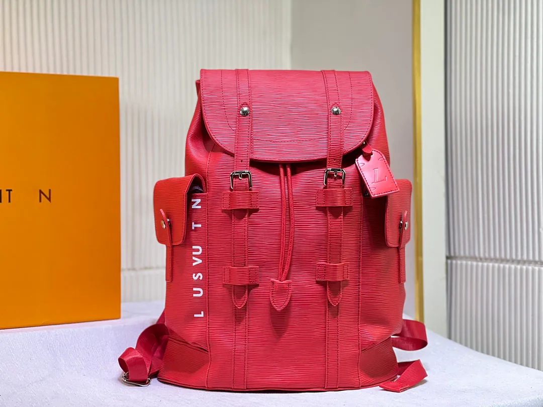 String Close Backpack Classic design unisex genuine leather mini backpack with string closure ...