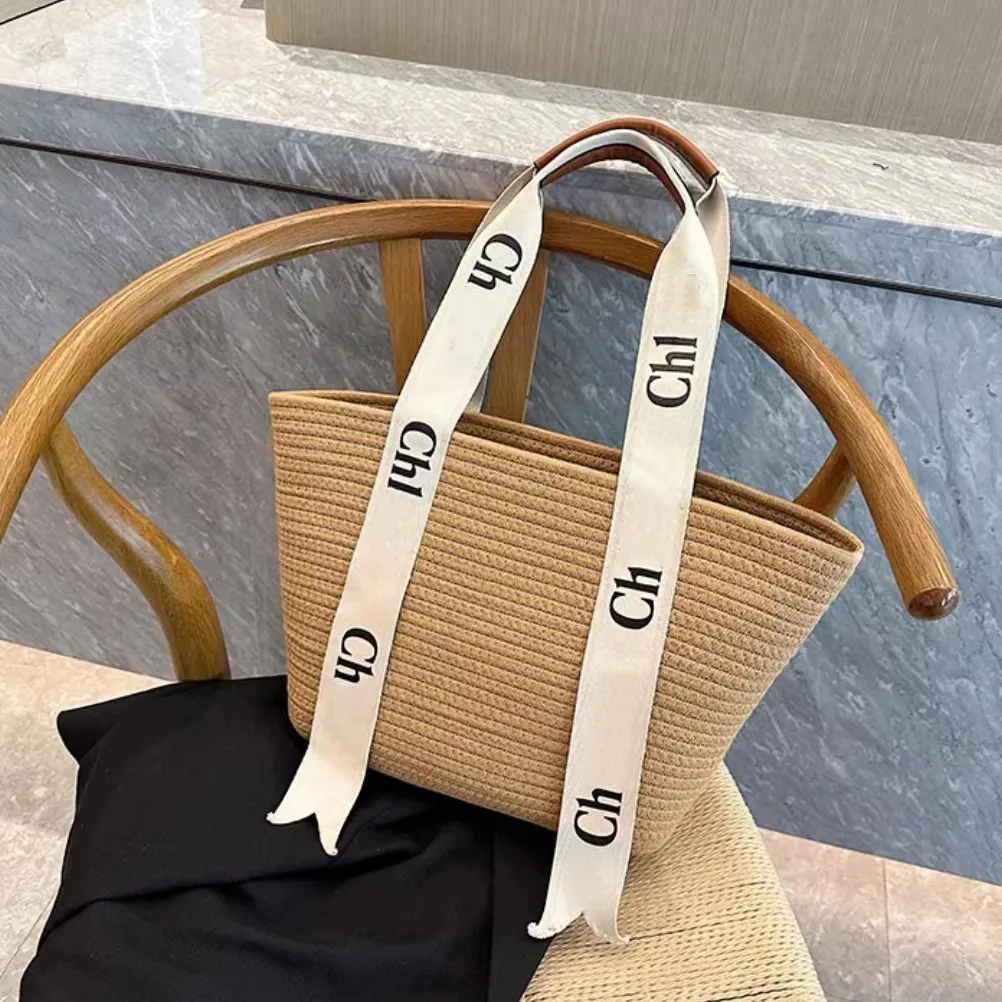 designer strandtas, nieuwe minimalistische en modieuze katoenen touwtas geweven tas, veelzijdige strandtas met textuur