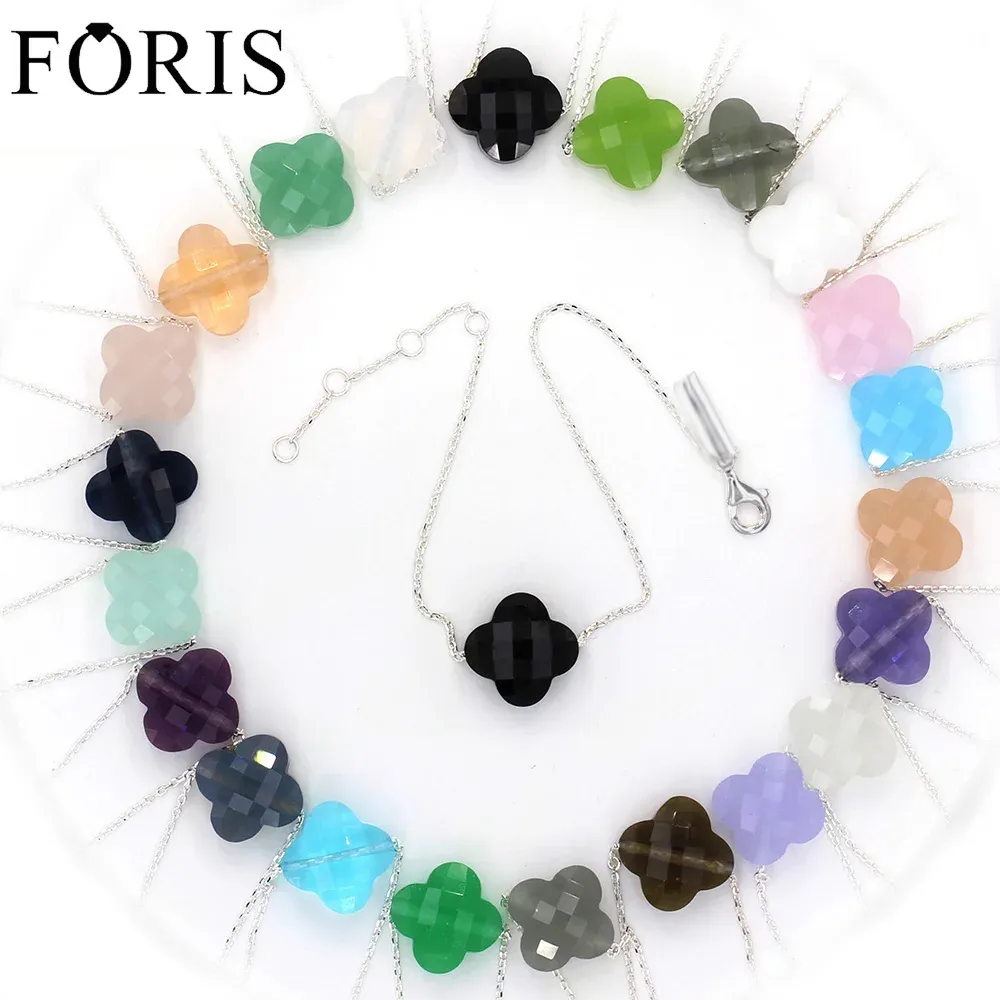 Braccialetti FORIS 11 colori gioielli di marca braccialetti in argento sterling 925 di cristallo per le donne regalo di Natale PB002