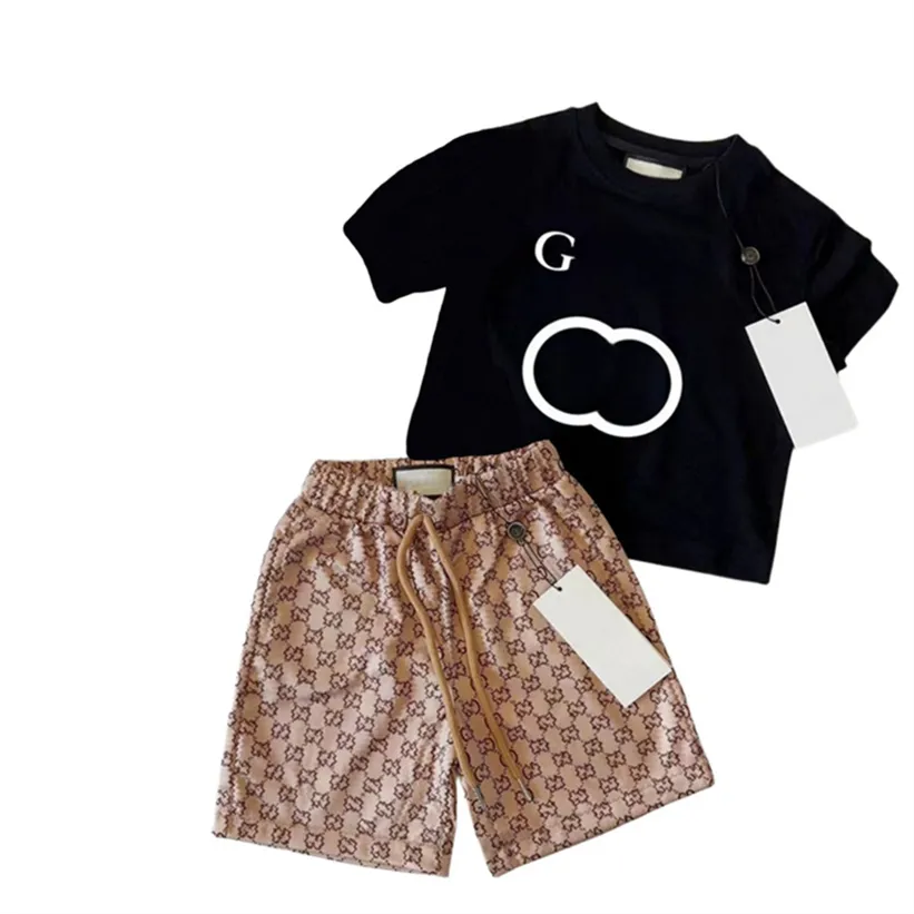 Save Big on Bulk Childrens Tracksuits Piece Cotton Short Sets Kids Summer  Track Suits: Boys Girls Classics T Shirt Grid Shorts Set, Size 100 150 