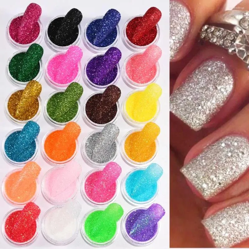 Nail Glitter 24 Colors Symphony Sugar Powder Set Y2K Magic Gold Silver Decor Rubbing Pigment Manicure Supply