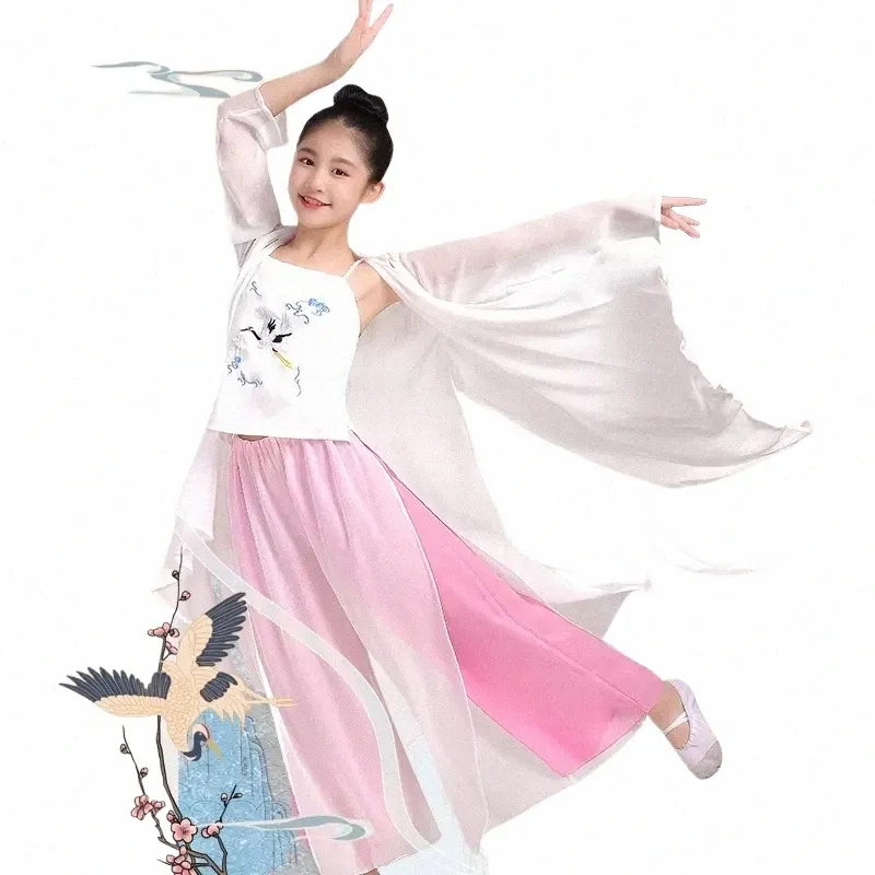 Barns klassiska dansprestanda, flickors träningskläder för kinesisk stil, barndanskläder B3re#