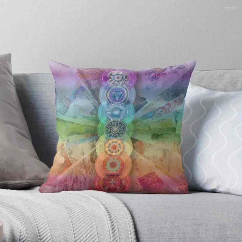 Cuscino Seven Chakras Meditation Art Throw Cover Cestino di Natale di lusso