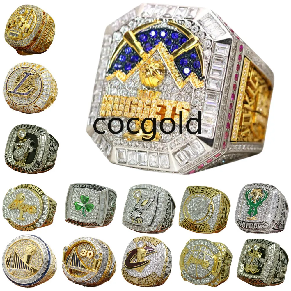Diseñador de anillos de campeonato mundial de baloncesto de lujo Oro de 14 quilates 2023 Nuggets JOKIC Champions Anillos para hombres para mujer Estrella Diamante Deporte Joyas