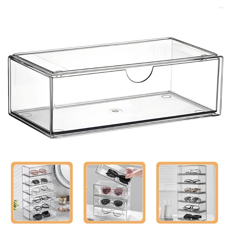 Dekorativa plattor LAWER STORAGE BOX Solglasögon Solglasögon Display Holder Organizer Portable Pet Cases