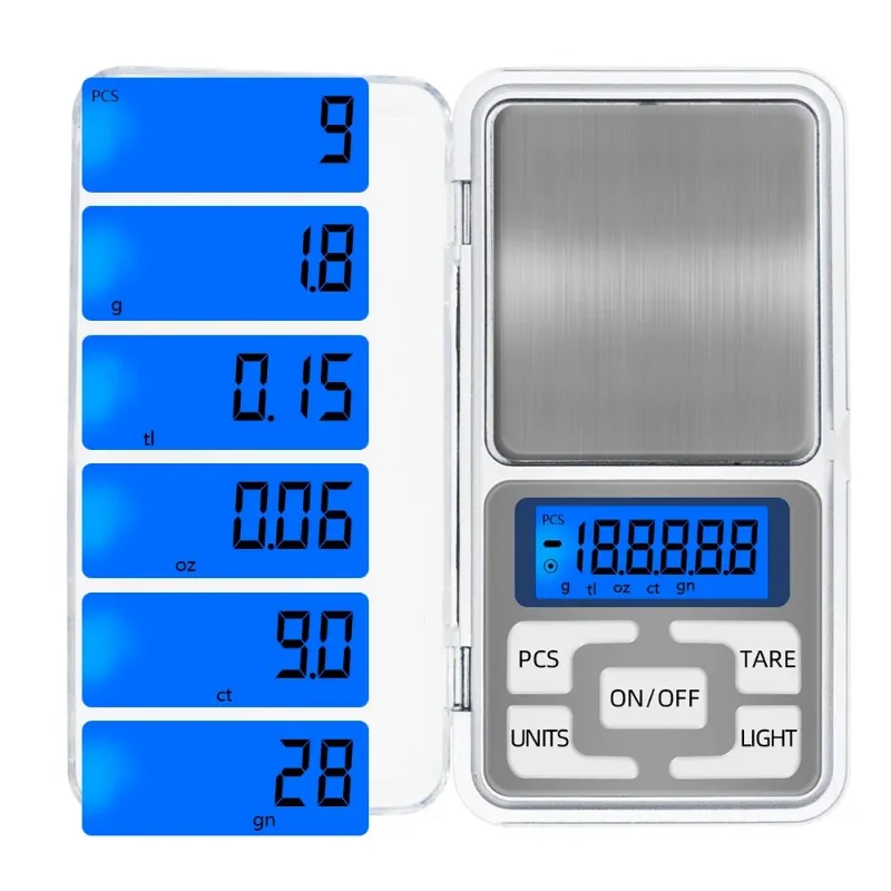 200g/300g/500g x 0.01g /0.1g Mini balança digital eletrônica display LCD com luz de fundo Balança de peso de joias