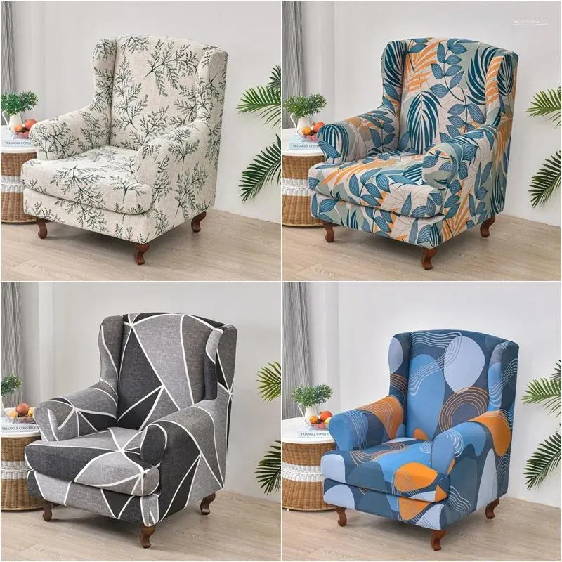 Чехлы на стулья Nordic Wing с геометрическим рисунком, одиночный чехол для дивана, чехол для кресла с эластичным принтом и подушкой сиденья, домашний чехол