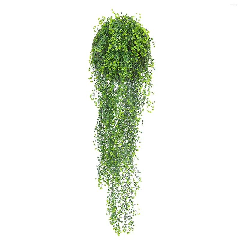 Flores decorativas 85cm plantas de videira artificiais penduradas hera folhas verdes guirlanda rabanete algas uva falsa casa jardim decoração de festa de parede