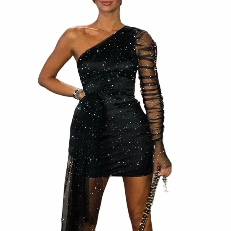 knee length dresses for ladies Long Sleeve Mesh Ruched Dress Black main image 0