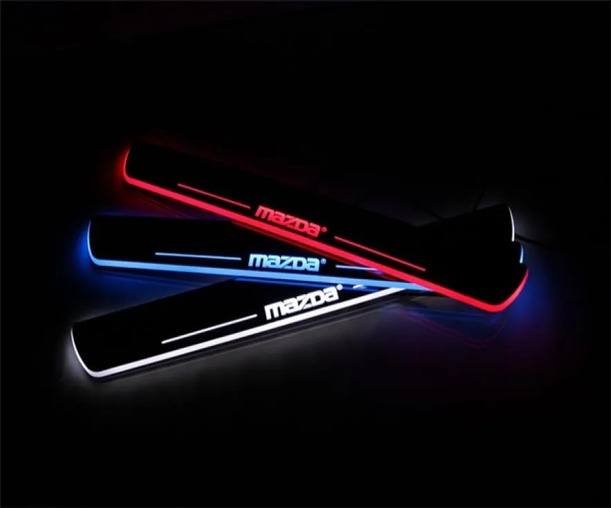 Plaques de seuil de porte mobiles éclairées par LED de voiture, lumière de bienvenue, seuils de pédale de porte pour mazda CX5 AXELA mazda 6ATENZA7527234