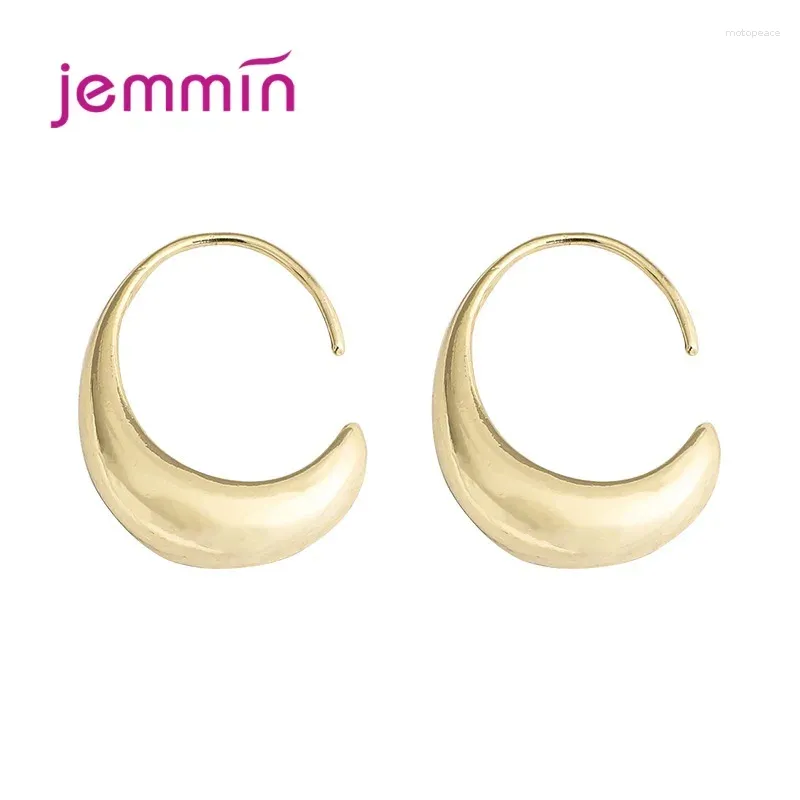 Boucles d'oreilles de tempérament en argent Sterling S925, en forme de C, accessoires de bijoux géométriques semi-circulaires