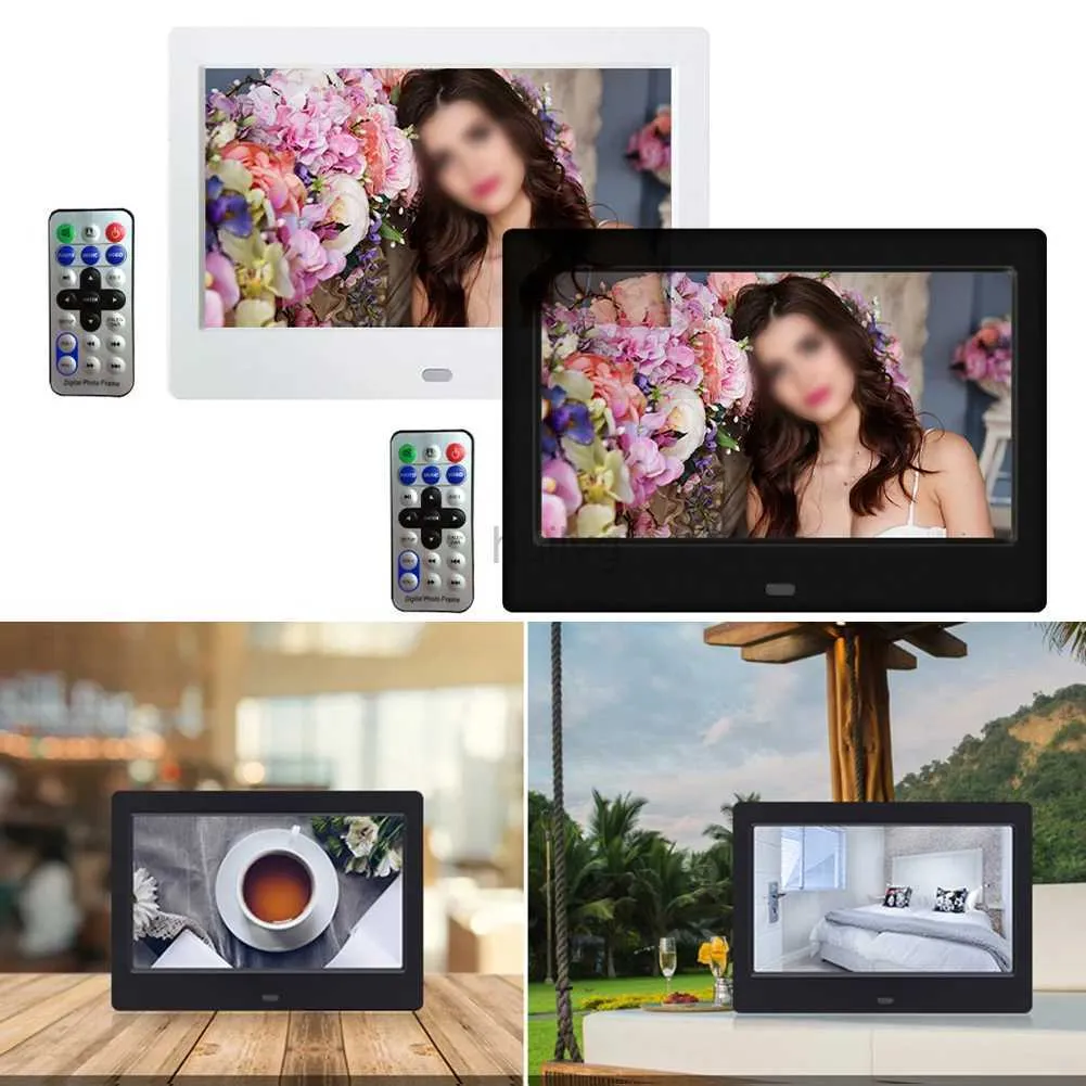 デジタルフォトフレーム7電子高解像度フォトアルバムインチデジタル画像写真フレームフルビュー画面ビデオフォトアルバム時計カレンダー24329