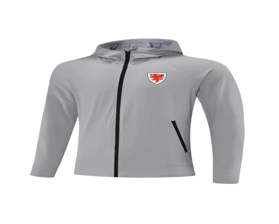 Équipe nationale de football du Pays de Galles Men039s Vestes Juniors Jerseys Veste à capuche à fermeture éclair complète Coupe-vent Mince et respirant pour socc1055772