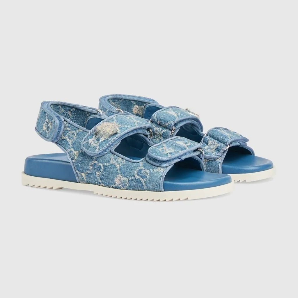 Bulk Designer Womens Denim Slide Sandals Printed Embroidery Jelly