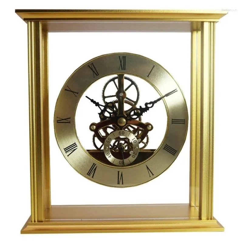 テーブルクロック運動丸い装飾時計アンティークスタイルギアウォールメタルパースペクティブアクセサリー