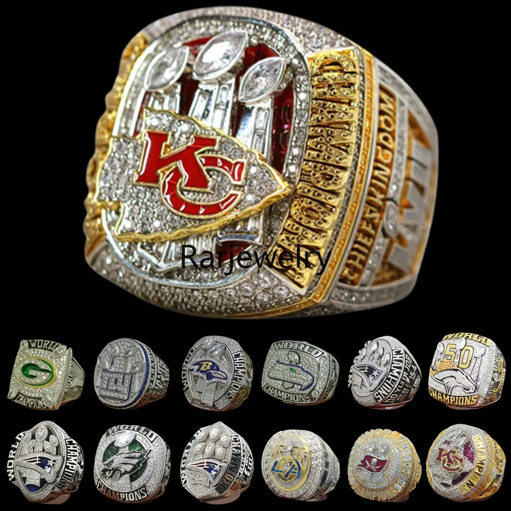 Luxus Super Bowl Championship Ring Set Designer 14K Gold KC Team Champions Ringe für Herren Damen Diamant Stern Schmuck